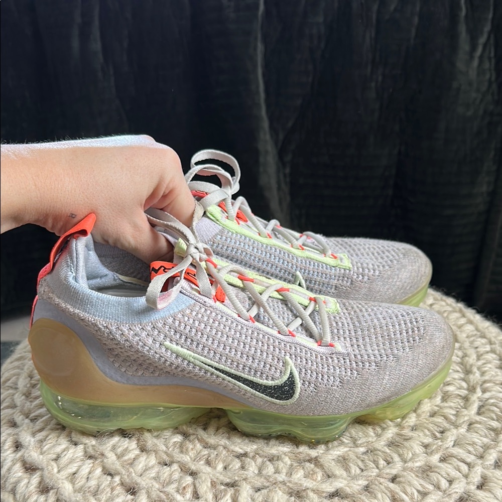 Nike Gray pink and Green Sneakers vapor max women’s 9